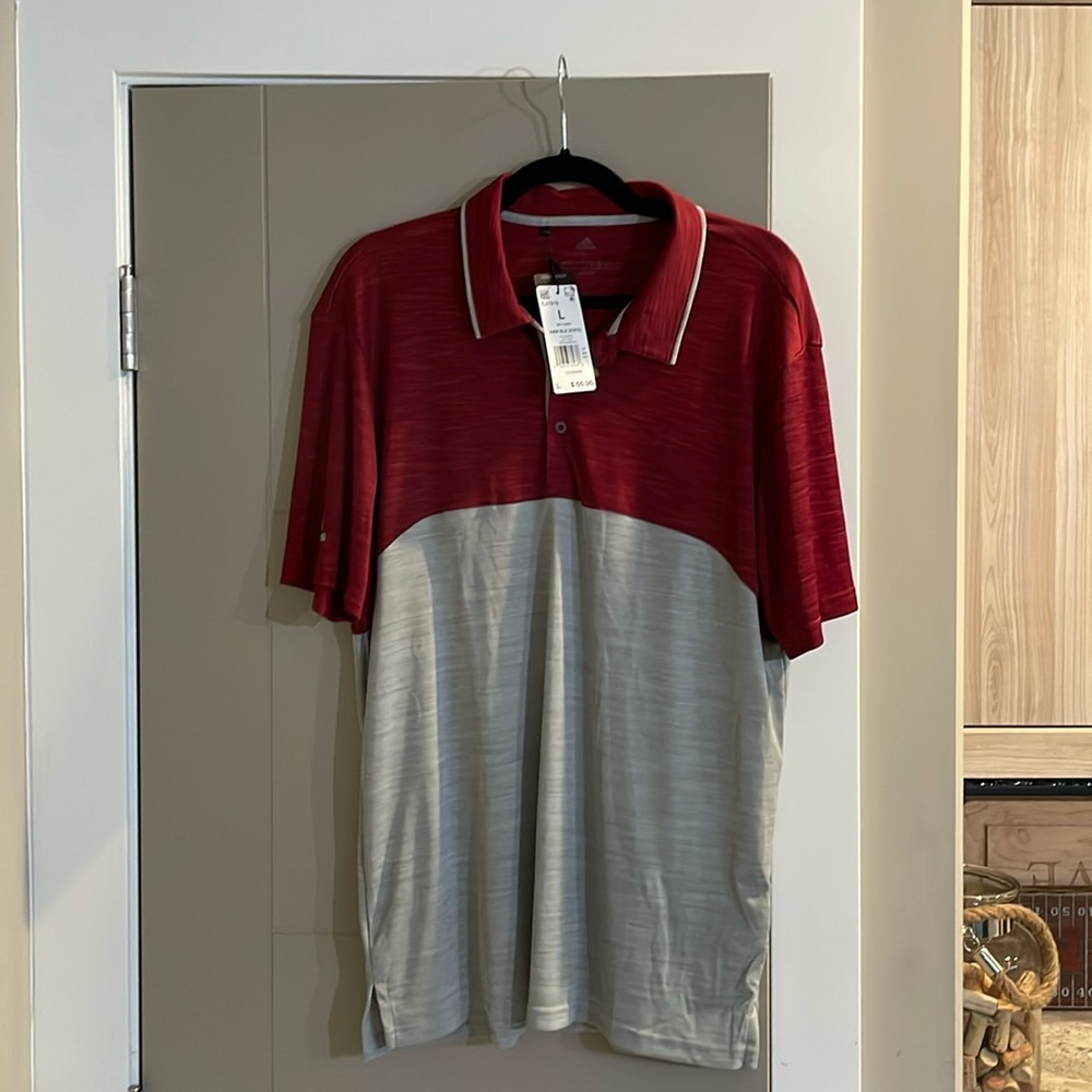 Adidas Men’s Burgundy / Mid Grey sport polo